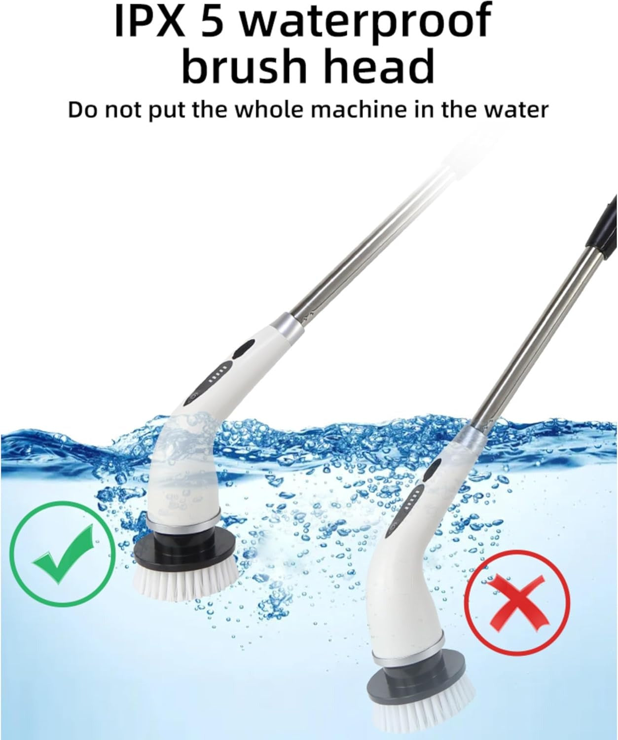 10 in 1 Electric Spin Scrubber Cordless Cleaning Brush Head Long Handle Spin Scrubber & Gap Cleaning Brush Window Cleaning Tools 8 Brush Heads for Bathroom,Floor,Tile, Kitchen & Grout Cleaning