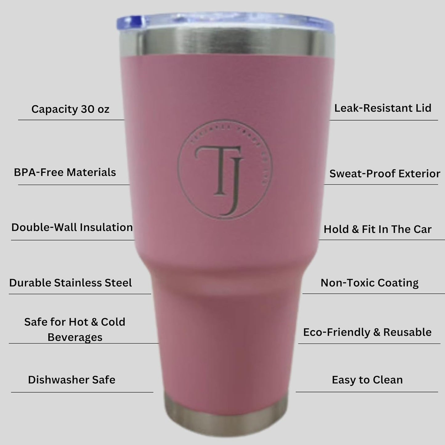Teejay11 30 oz Stainless Steel Travel Mug with Lid Double Wall Vacuum Insulated Coffee Tumblers Keeps Drinks Hot or Cold 30oz Tumbler Ideal for Water,Ice Coffee, Tea, Smoothie & More