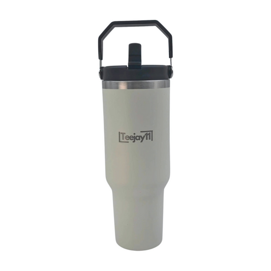 Teejay11 40 oz Tumbler Cup with Straw and Lid Stainless Steel Insulated Tumbler with Handle Water Bottle with Straw Large Water Tumbler for Hot & Cold Drinks, Smoothies, Iced Coffee