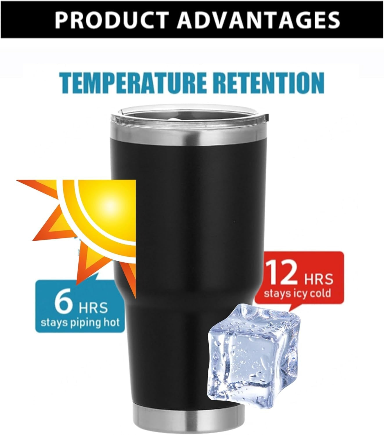 Teejay11 30 oz Stainless Steel Travel Mug with Lid Double Wall Vacuum Insulated Coffee Tumblers Keeps Drinks Hot or Cold 30oz Tumbler Ideal for Water,Ice Coffee, Tea, Smoothie & More